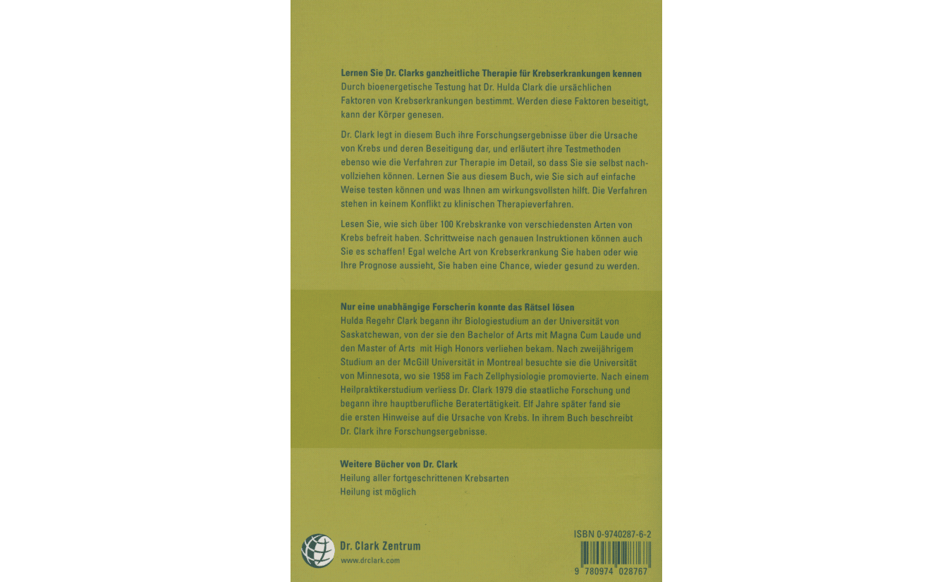 Heilverfahren aller krebsarten - Hulda R. Clark